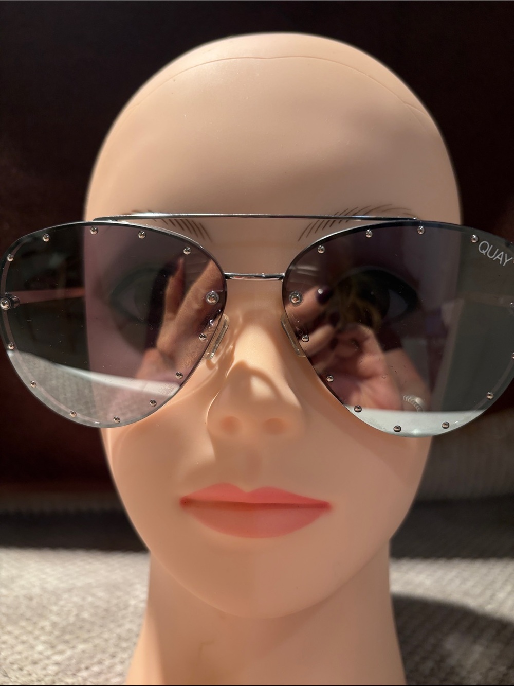 Quay Australia Silver Frame Sunglasses with Gray Lenses